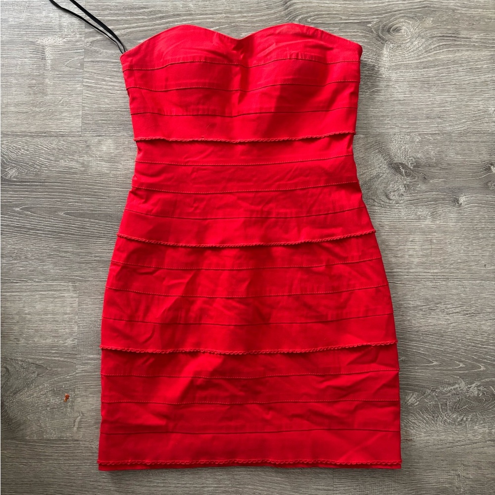Ark & Co Vibrant Red Strapless Dress